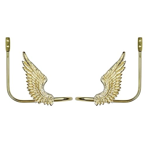 PISOM Fenster-Swag-Halter, Vintage-goldene Engelsflügel-Vorhanghaken, Vorhanghalter, 2er-Set PISOM Fenster-Swag-Halter, Vintage-goldene Engelsflügel-Vorhanghaken, Vorhanghalter, 2er-Set von PISOM