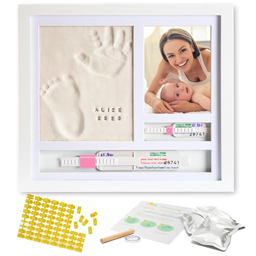 PITI COT Fotorahmen mit Abdruckset van Handabdruck und Fußabdruck von Neugeborenes einschließlich Geburtsarmbänder und Buchstaben und Zahlen | Originelle Geschenkidee zur Geburt Taufe oder Weihnachten PITI COT Fotorahmen mit Abdruckset van Handabdruck und Fußabdruck von Neugeborenes einschließlich Geburtsarmbänder und Buchstaben und Zahlen | Originelle Geschenkidee zur Geburt Taufe oder Weihnachten von PITI COT PICCOLE COSE CHE CONTANO