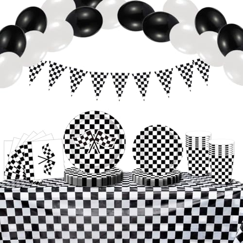 PIUMOJ Auto Partygeschirr Set, Rennwagen Party Geschirr, Rennen Partyzubehör für Jungen, Pappteller, Servietten, Tischdecke, Pappbecher, Racing Car Party Supplies, Partydekoration für 8 Gästs PIUMOJ Auto Partygeschirr Set, Rennwagen Party Geschirr, Rennen Partyzubehör für Jungen, Pappteller, Servietten, Tischdecke, Pappbecher, Racing Car Party Supplies, Partydekoration für 8 Gästs von PIUMOJ