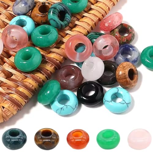 30pcs Edelsteinperlen, halbwichtige große Lochglasperlen Abacus Form Mode Opal Amethyst Unakit Rose Quarz Zauberstein für die Herstellung von Halskettenarmband 30pcs Edelsteinperlen, halbwichtige große Lochglasperlen Abacus Form Mode Opal Amethyst Unakit Rose Quarz Zauberstein für die Herstellung von Halskettenarmband von PIUpiuLIANG