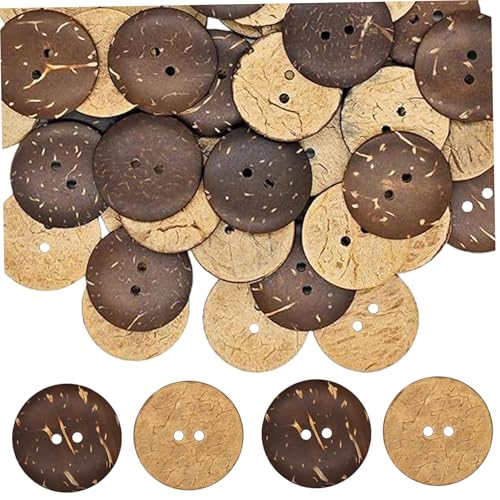 50pcs Nähknöpfe, 1 Zoll natürliche Kokosnussschalen braune Knöpfe mit 2 Löchern zum Nähen von DIY -Handwerksclos Dekoration 50pcs Nähknöpfe, 1 Zoll natürliche Kokosnussschalen braune Knöpfe mit 2 Löchern zum Nähen von DIY -Handwerksclos Dekoration von PIUpiuLIANG