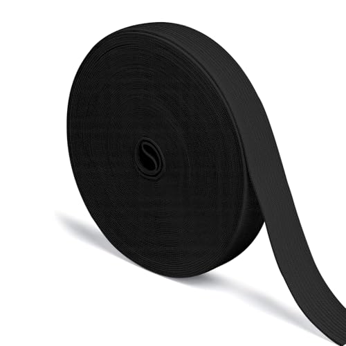 PIWOSGOL 20 M Gummiband Breit 20mm, Schwarz Gummiband Nähen, Gummilitze Elastisches zum Nähen, Nicht Leicht Verformbar, Hosengummi für DIY Handwerk von PIWOSGOL