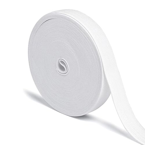 PIWOSGOL 20 M Gummiband Breit 20mm, Weiß Gummiband Nähen, Gummilitze Elastisches zum Nähen, Nicht Leicht Verformbar, Hosengummi für DIY Handwerk von PIWOSGOL