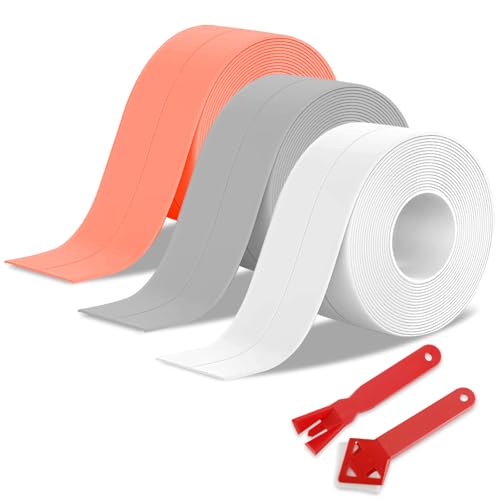 PIWOSGOL 3 Rollen Dichtungsband Selbstklebend, Wasserdicht Klebeband, Fugendichtungsband mit 2 Klebehilfe, Dichtungsstreifen Abdichtband Dichtband für Küche, Badezimmer, Toilette, Wandecke (3 Farben) PIWOSGOL 3 Rollen Dichtungsband Selbstklebend, Wasserdicht Klebeband, Fugendichtungsband mit 2 Klebehilfe, Dichtungsstreifen Abdichtband Dichtband für Küche, Badezimmer, Toilette, Wandecke (3 Farben) von PIWOSGOL