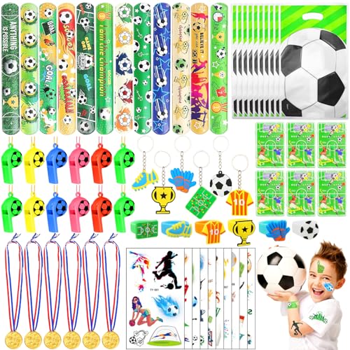 PIWOSGOL Fußball Party Mitgebsel Kinder, 74 Stück Fußball Give Aways Spielzeug Kindergeburtstag, Party Gastgeschenke Schnapparmbänder Schlüsselanhänger Tattoo Geschenk Taschen Kinder Mädchen Jungen PIWOSGOL Fußball Party Mitgebsel Kinder, 74 Stück Fußball Give Aways Spielzeug Kindergeburtstag, Party Gastgeschenke Schnapparmbänder Schlüsselanhänger Tattoo Geschenk Taschen Kinder Mädchen Jungen von PIWOSGOL