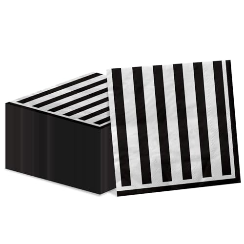 100 Pcs schwarz und weiß gestreiften Servietten, schwarz und weiß Party Supplies schwarz und weiß Papier Serviette Mittagessen Serviette für Halloween Party Geburtstag Baby Dusche Hochzeit 100 Pcs schwarz und weiß gestreiften Servietten, schwarz und weiß Party Supplies schwarz und weiß Papier Serviette Mittagessen Serviette für Halloween Party Geburtstag Baby Dusche Hochzeit von PIXHOTUL