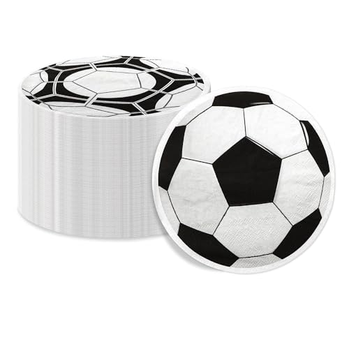 100 Stück Fußball-Servietten, Fußball-Muster, Geburtstagsparty-Servietten, Einweg-Papierservietten für Jungen und Kinder, Geburtstag, Babyparty, Spieltag 100 Stück Fußball-Servietten, Fußball-Muster, Geburtstagsparty-Servietten, Einweg-Papierservietten für Jungen und Kinder, Geburtstag, Babyparty, Spieltag von PIXHOTUL