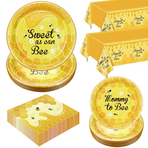 122 Stück Bienen-Baby-Dusche-Dekorationen, Hummel-Baby-Dusche-Dekorationen mit Papptellern, Bienen-Servietten, Bienen-Tischdecke für Bienen-Baby-Dusche-Kind 1. Geburtstag Party, für 40 Personen 122 Stück Bienen-Baby-Dusche-Dekorationen, Hummel-Baby-Dusche-Dekorationen mit Papptellern, Bienen-Servietten, Bienen-Tischdecke für Bienen-Baby-Dusche-Kind 1. Geburtstag Party, für 40 Personen von PIXHOTUL