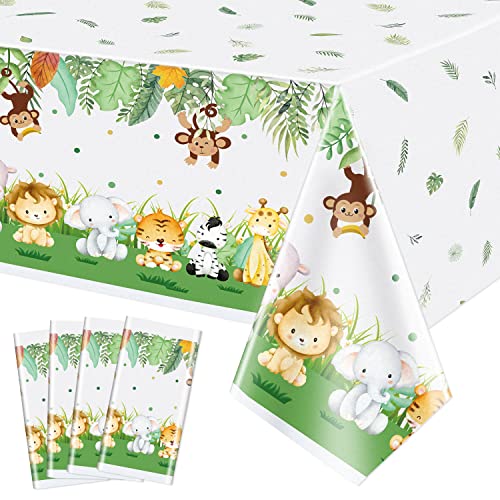 4 Stück Dschungel-Safari-Tischdecken, niedliche Tier-Tischdecken, Wilde Party-Dekoration für Kindergeburtstag, Baby-Dusche-Party, 130 x 220cm Plastik-Tischdecken 4 Stück Dschungel-Safari-Tischdecken, niedliche Tier-Tischdecken, Wilde Party-Dekoration für Kindergeburtstag, Baby-Dusche-Party, 130 x 220cm Plastik-Tischdecken von PIXHOTUL