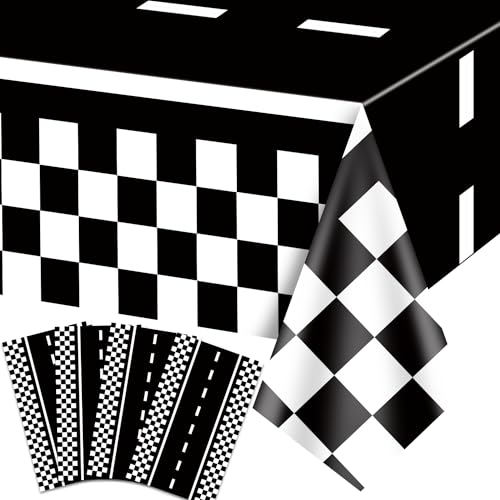 4Pcs Racing Car Tischdecken, Auto Geburtstag Partyzubehör für Kindergeburtstag Kunststoff schwarz Racetrack Party Tischdecke Tischdekorationen für Geburtstag Racing Car Theme Party, 130 x 270cm 4Pcs Racing Car Tischdecken, Auto Geburtstag Partyzubehör für Kindergeburtstag Kunststoff schwarz Racetrack Party Tischdecke Tischdekorationen für Geburtstag Racing Car Theme Party, 130 x 270cm von PIXHOTUL