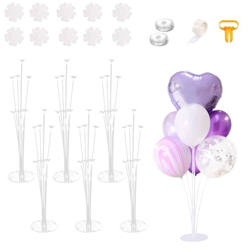 Ballon Tisch Stand Kits, 6 Set Ballon Centerpiece Stand Halter, 10 Stück Ballon Blume Clips Kit für Geburtstag, Baby Shower, Hochzeit Party Ballon Tisch Stand Kits, 6 Set Ballon Centerpiece Stand Halter, 10 Stück Ballon Blume Clips Kit für Geburtstag, Baby Shower, Hochzeit Party von PIXHOTUL