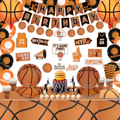 Basketball-Party-Dekorationen für Kinder Jungen Fans - Papierteller, Happy Birthday Banner, Schilder, Luftballons, Tischdecke - Geburtstag Party Supplies Basketball-Party-Dekorationen für Kinder Jungen Fans - Papierteller, Happy Birthday Banner, Schilder, Luftballons, Tischdecke - Geburtstag Party Supplies von PIXHOTUL