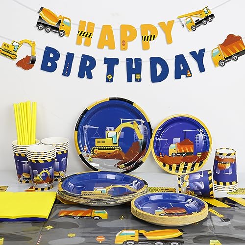 Construction Birthday Party Supplies, Truck Party Dekorationen für Jungen Geburtstag, enthält Pappteller, Tischdecke, Bau-Flagge, Pappbecher, Servietten, serviert 20 Gäste Construction Birthday Party Supplies, Truck Party Dekorationen für Jungen Geburtstag, enthält Pappteller, Tischdecke, Bau-Flagge, Pappbecher, Servietten, serviert 20 Gäste von PIXHOTUL