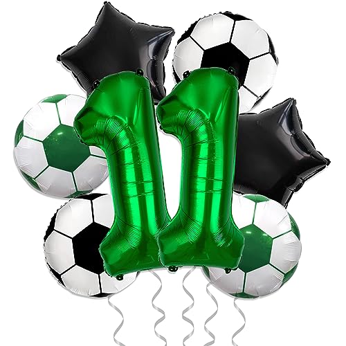 Fußball-Party Dekorationen, Fußball-Folienballons, Nummer 11 Folienballons für Kinder Fußball-Fans 11. Geburtstag Party, Fußball-Spiel-Tag-Party-Dekorationen von PIXHOTUL