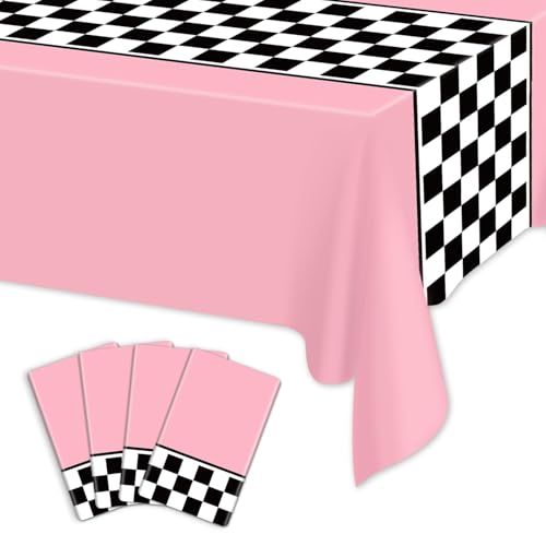 Kunststoff-Tischdecken, Rennwagen, kariert, Rennwagen, Partyzubehör, Rennstrecke, Tischläufer, rechteckig, Tischdecke für Kinder, Mädchen, Geburtstag, Rennwagen, Motto-Party, 220 x 130 cm, 4 Stück Kunststoff-Tischdecken, Rennwagen, kariert, Rennwagen, Partyzubehör, Rennstrecke, Tischläufer, rechteckig, Tischdecke für Kinder, Mädchen, Geburtstag, Rennwagen, Motto-Party, 220 x 130 cm, 4 Stück von PIXHOTUL