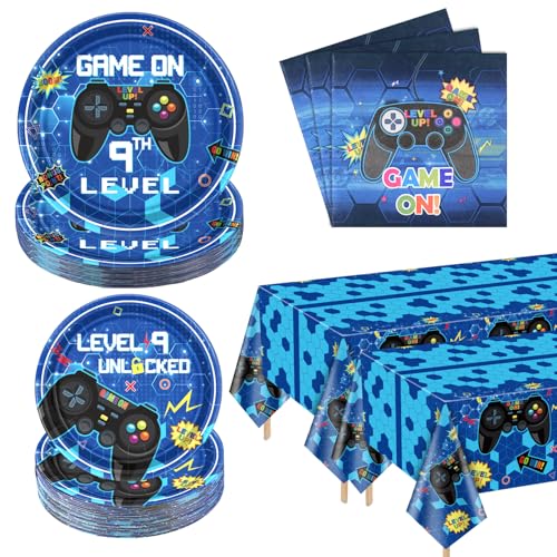 61 Stück Video Game Party Supplies 9. Geburtstag Video Game Party Dekor Papier Teller Servietten Video Game Tischdecke Gaming Party Favors für Jungen 9. Geburtstag Party, serviert 20 (9 Jahre, 20) 61 Stück Video Game Party Supplies 9. Geburtstag Video Game Party Dekor Papier Teller Servietten Video Game Tischdecke Gaming Party Favors für Jungen 9. Geburtstag Party, serviert 20 (9 Jahre, 20) von PIXHOTUL