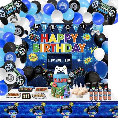 PIXHOTUL Videospiel Happy Birthday Green Dekorations-Set – Gaming-Thema Happy Birthday Hintergrund Tischdecke 82-teiliges Luftballon-Girlanden-Bogen-Kit für Kinder- und Gamer-Geburtstagsfeier PIXHOTUL Videospiel Happy Birthday Green Dekorations-Set – Gaming-Thema Happy Birthday Hintergrund Tischdecke 82-teiliges Luftballon-Girlanden-Bogen-Kit für Kinder- und Gamer-Geburtstagsfeier von PIXHOTUL