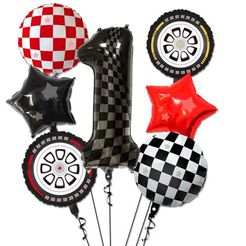Race Car Balloons - 1st Birthday Balloons Number 1 Balloon, Star Balloons, Checkered Balloons, Helmet Balloon, Tire Balloons, 1st Birthday Decorations for Boys Race Car Birthday Party Supplies Race Car Balloons - 1st Birthday Balloons Number 1 Balloon, Star Balloons, Checkered Balloons, Helmet Balloon, Tire Balloons, 1st Birthday Decorations for Boys Race Car Birthday Party Supplies von PIXHOTUL