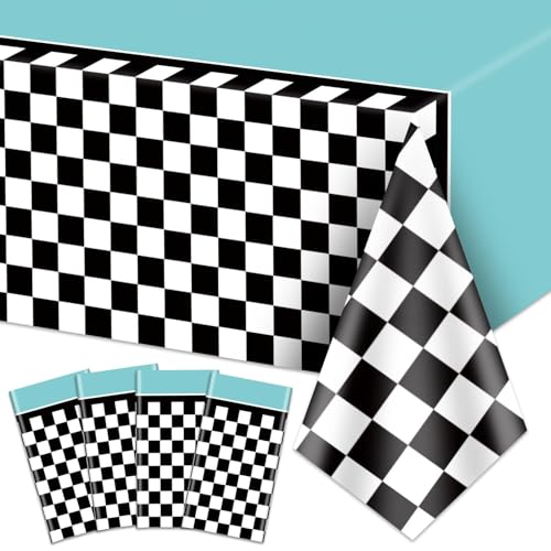 Rennwagen-Tischdecken, Rennwagen-Geburtstagsparty-Dekorationen, Karierte Kunststoff-Tischdecke, Blauer Tischläufer Für Kinder, Jungen, Geburtstag, Rennwagen-Themenparty, 130 X 220 cm, 4 Stück Rennwagen-Tischdecken, Rennwagen-Geburtstagsparty-Dekorationen, Karierte Kunststoff-Tischdecke, Blauer Tischläufer Für Kinder, Jungen, Geburtstag, Rennwagen-Themenparty, 130 X 220 cm, 4 Stück von PIXHOTUL
