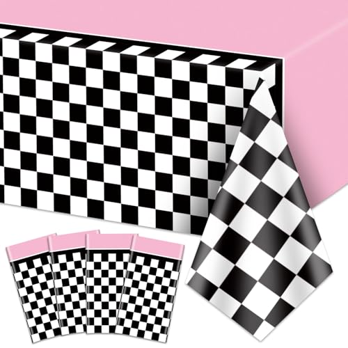 Rennwagen-Tischdecken, Rennwagen-Geburtstagsparty-Dekorationen, Karierte Kunststoff-Tischdecke, Rosa Tischläufer Für Kinder, Jungen, Geburtstag, Rennwagen-Themenparty, 130 X 220 cm, 4 Stück Rennwagen-Tischdecken, Rennwagen-Geburtstagsparty-Dekorationen, Karierte Kunststoff-Tischdecke, Rosa Tischläufer Für Kinder, Jungen, Geburtstag, Rennwagen-Themenparty, 130 X 220 cm, 4 Stück von PIXHOTUL