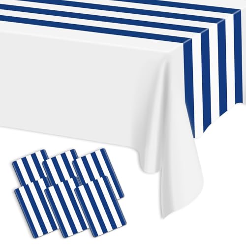 Tischläufer Mit Blau-weiß Gestreiften Tischläufern, 35 X 275 cm, Kunststoff, Einweg, Klassisch, Gestreift, Tischdekoration Für Jungen, Geburtstag, Ozean-Mottoparty, Hochzeiten, 6 Stück Tischläufer Mit Blau-weiß Gestreiften Tischläufern, 35 X 275 cm, Kunststoff, Einweg, Klassisch, Gestreift, Tischdekoration Für Jungen, Geburtstag, Ozean-Mottoparty, Hochzeiten, 6 Stück von PIXHOTUL