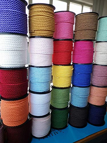 PIZZITALIANI | Geflochtene Kordel | 60% Polypropylen, 40% Baumwolle | 6 mm Durchmesser | Ideal für Kreatives Nähen & Heimdekor | 25 Meter, (OLIVENGRÜN) von PIZZITALIANI LACES & RIBBONS SINCE 1953