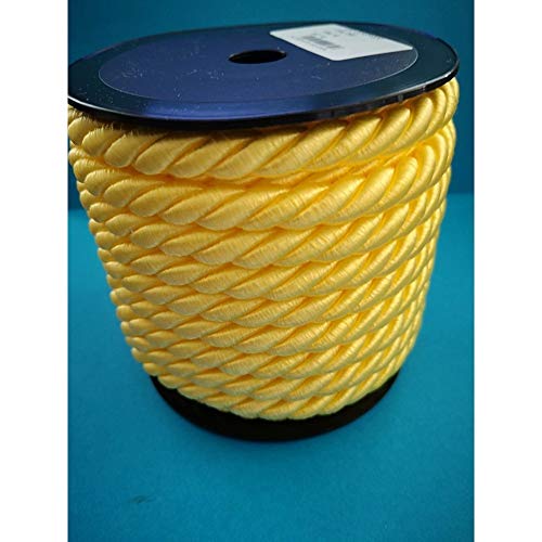PIZZITALIANI Kordelband Sonnen GELB geflochtene – Durchmesser 10 mm x 10 m, 3-strängiges Kordel, aus Polypropylen mit Baumwollkern, für Weihnachts- und Karnevalsbasteln von PIZZITALIANI LACES & RIBBONS SINCE 1953