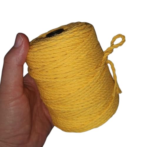 PIZZITALIANI Makramee garn 4mm x 100m - baumwollkorde GELB, Weiches Baumwollseil für Makramee, DIY-Bastelprojekte, Wandbehänge, Pflanzenhänger und Wohnaccessoires, Stricken, Made in Italy PIZZITALIANI Makramee garn 4mm x 100m - baumwollkorde GELB, Weiches Baumwollseil für Makramee, DIY-Bastelprojekte, Wandbehänge, Pflanzenhänger und Wohnaccessoires, Stricken, Made in Italy von PIZZITALIANI LACES & RIBBONS SINCE 1953