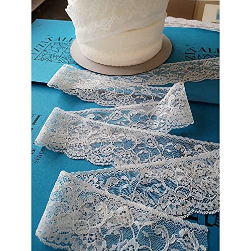 PIZZITALIANI Spitzenband ELFENBEIN Höhe 6cm X 10m - Spitzenbordüre, Valencienne Spitzenborte weiche, Tüll Spitze, mit Blumenmuster für Hochzeitsgeschenke Kreatives Nähen Schneiderei Dekorationen von PIZZITALIANI LACES & RIBBONS SINCE 1953
