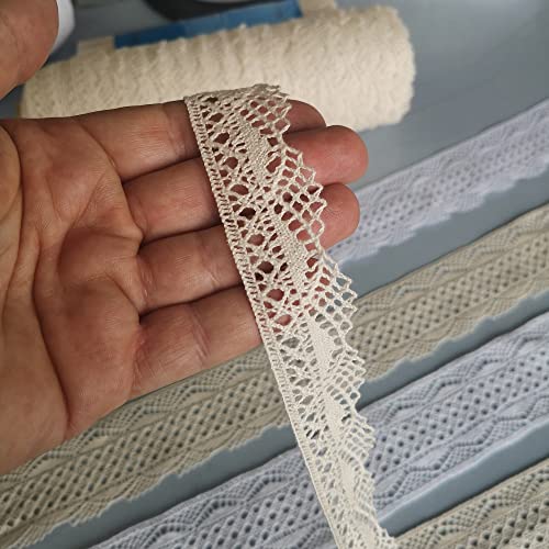 PIZZITALIANI Spitzenband - Klöppelspitze BEIGE, Höhe 2,5 cm x 10 m, Spitzenbordure Baumwolle, Dekorative Bänder für Dirndl, Trachtenkleid, Hochzeitsdekorationen & Bastelarbeiten, Made in Italy von PIZZITALIANI LACES & RIBBONS SINCE 1953