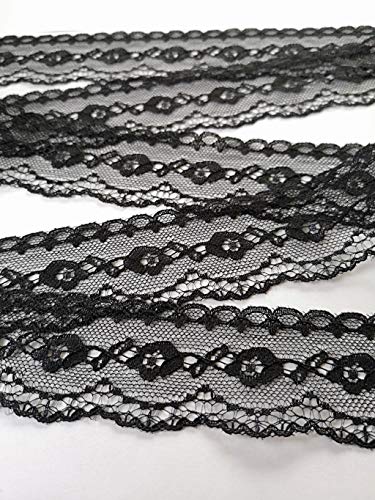 PIZZITALIANI Spitzenband SCHWARZ Höhe 3,8 cm X 20m - Spitzenbordüre, Valencienne Spitzenborte weiche, Tüll Spitze, mit Blumenmuster für Hochzeitsgeschenke Kreatives Nähen Schneiderei Dekorationen PIZZITALIANI Spitzenband SCHWARZ Höhe 3,8 cm X 20m - Spitzenbordüre, Valencienne Spitzenborte weiche, Tüll Spitze, mit Blumenmuster für Hochzeitsgeschenke Kreatives Nähen Schneiderei Dekorationen von PIZZITALIANI LACES & RIBBONS SINCE 1953