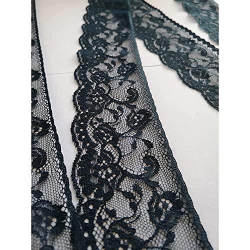PIZZITALIANI Spitzenband DUNKELBLAU Höhe 6cm X 10m - Spitzenbordüre, Valencienne Spitzenborte weiche, Tüll Spitze, mit Blumenmuster für Hochzeitsgeschenke Kreatives Nähen Schneiderei Dekorationen von PIZZITALIANI LACES & RIBBONS SINCE 1953