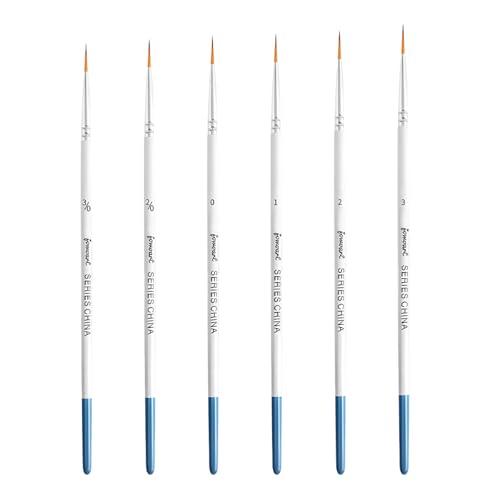 6 Stück Rigger Brush Set, Rigger Pinsel zum Malen von feinen Langen Linien, Feine Liner-Pinsel, für Acryl, Aquarell, Öl, Handwerk, Nagel-Detailmalerei von PJHAJH