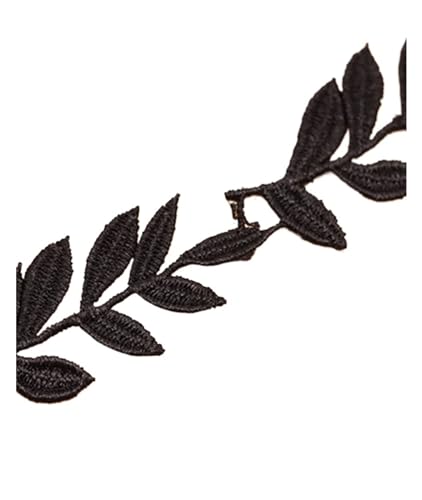 1 Yard 2,5 cm breit weiß schwarz Stickerei Blatt Spitze for Kragen Fransen Hochzeit Kleid Band Nähen Zubehör Materialien liefert (Color : Black lace) von PJQUEKAIPJ