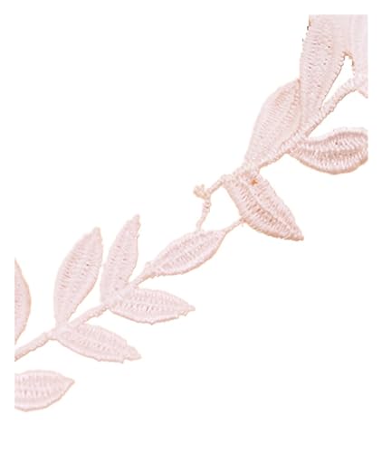 1 Yard 2,5 cm breit weiß schwarz Stickerei Blatt Spitze for Kragen Fransen Hochzeit Kleid Band Nähen Zubehör Materialien liefert (Color : Whtie lace) von PJQUEKAIPJ