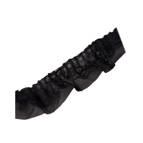 5 cm breite Doppelschichten 3D-Plissee-Chiffon-Stoff mit Rüschen, Handarbeitsband, Kleidkragen, Rüschenbesatz, DIY-Kleidung, Nähen, Dekor (Color : Black) von PJQUEKAIPJ