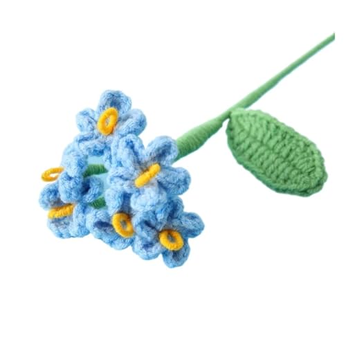 PJQUEKAIPJ Nahezu natürlich 2pc Häkelblumen Gestrickte Blumen Polyester Kreative Graduation Bouquet Woven Künstliche Blumen Dekoration Künstliche Blumen(Blue) von PJQUEKAIPJ