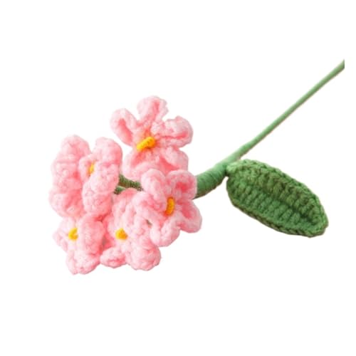 PJQUEKAIPJ Nahezu natürlich 2pc Häkelblumen Gestrickte Blumen Polyester Kreative Graduation Bouquet Woven Künstliche Blumen Dekoration Künstliche Blumen(Pink) von PJQUEKAIPJ
