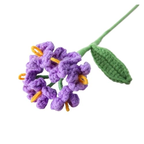 PJQUEKAIPJ Nahezu natürlich 2pc Häkelblumen Gestrickte Blumen Polyester Kreative Graduation Bouquet Woven Künstliche Blumen Dekoration Künstliche Blumen(Purple) von PJQUEKAIPJ