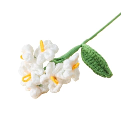 PJQUEKAIPJ Nahezu natürlich 2pc Häkelblumen Gestrickte Blumen Polyester Kreative Graduation Bouquet Woven Künstliche Blumen Dekoration Künstliche Blumen(White) von PJQUEKAIPJ