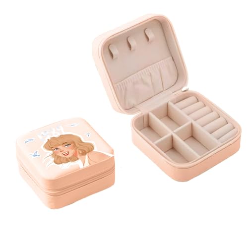 Cute Kleine Tragbare Schmuckschatulle, Kawaii Cartoon Anime Popsänger Muster mit Klein PU-Leder Schmuckaufbewahrung Schmuckkoffer mit Abnehmbarer Trennwand,für Ringe, Ohrringe, für Damen Mädchen, rosa Cute Kleine Tragbare Schmuckschatulle, Kawaii Cartoon Anime Popsänger Muster mit Klein PU-Leder Schmuckaufbewahrung Schmuckkoffer mit Abnehmbarer Trennwand,für Ringe, Ohrringe, für Damen Mädchen, rosa von PKEGDBFTQ