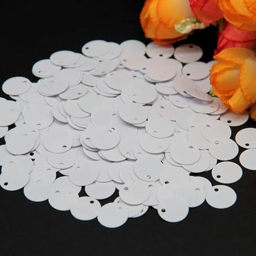 50 g große Pailletten, 10 mm, 15 mm, 20 mm, 25 mm, 30 mm, flache, runde Pailletten, zum Nähen, Basteln, Hochzeitszubehör, Weiß, 10 mm, 50 g, 1250 Stück 50 g große Pailletten, 10 mm, 15 mm, 20 mm, 25 mm, 30 mm, flache, runde Pailletten, zum Nähen, Basteln, Hochzeitszubehör, Weiß, 10 mm, 50 g, 1250 Stück von PKINN