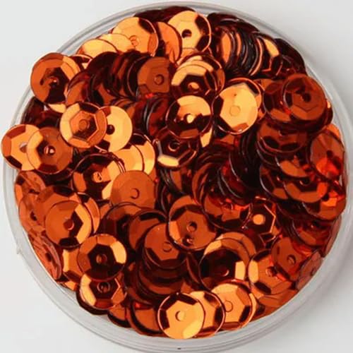 Pailletten, verschiedene Größen, 4 mm, 5 mm, 6 mm, runde Cup-Pailletten, zum Nähen, Basteln, Bekleidungszubehör für Damen, 10 g, orange, 6 mm, 10 g, 700 Stück Pailletten, verschiedene Größen, 4 mm, 5 mm, 6 mm, runde Cup-Pailletten, zum Nähen, Basteln, Bekleidungszubehör für Damen, 10 g, orange, 6 mm, 10 g, 700 Stück von PKINN