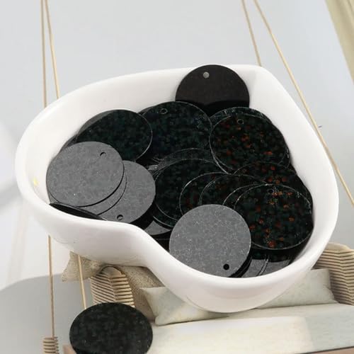 Schwarz, 90 Stück/Packung mit 20 mm Durchmesser, Hologramm, groß, rund, lose Pailletten, Pailletten, für Hochzeiten, Nähen, Basteln, Kleidungszubehör – Schwarz Schwarz, 90 Stück/Packung mit 20 mm Durchmesser, Hologramm, groß, rund, lose Pailletten, Pailletten, für Hochzeiten, Nähen, Basteln, Kleidungszubehör – Schwarz von PKINN