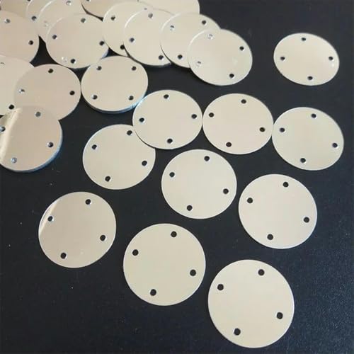 Silberne Pailletten mit 4 Löchern zum Basteln, flache große runde Pailletten, Kleidungsstück-/Taschenzubehör, Schleifen, DIY, 15 mm/20 mm/35 mm, Silber, 25 mm, 50 g Silberne Pailletten mit 4 Löchern zum Basteln, flache große runde Pailletten, Kleidungsstück-/Taschenzubehör, Schleifen, DIY, 15 mm/20 mm/35 mm, Silber, 25 mm, 50 g von PKINN