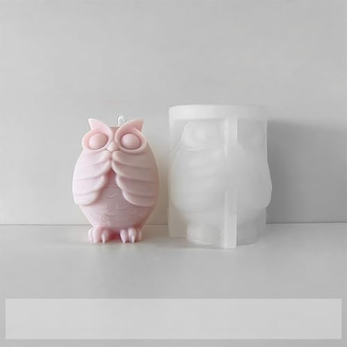 3D-Eulen-Silikonformen für Kerzen – Tierkerzenformen-Set, wiederverwendbar, Aromatherapiewachs, Seifenformen (Eulen-Design), Heimdekoration, Geschenk, BPA-frei, 5 Stück, mundbedeckende Eule von PKRANZYHKAL