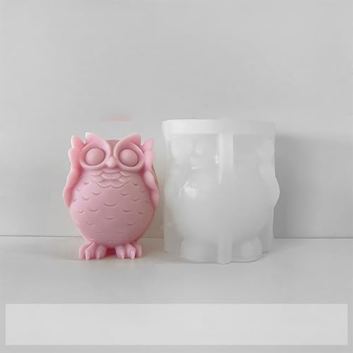 3D-Eulen-Silikonformen für Kerzen – Tierkerzenformen-Set, wiederverwendbar, DIY-Aromatherapiewachs, Seifenformen (Eulen-Design), Heimdekoration, Geschenk, BPA-frei, 2 Stück, Ohrbedeckende Eule von PKRANZYHKAL