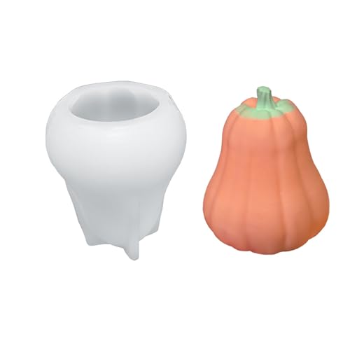 3D-Kürbis-Silikonform-Set – Halloween-Kerzenformen für selbstgemachte gruselige Geister, Wachs, Aromatherapie-Seife und Gips-Dekor – leicht zu lösender Bastelset, 4 Stück, birnenförmiger Kürbis 3D-Kürbis-Silikonform-Set – Halloween-Kerzenformen für selbstgemachte gruselige Geister, Wachs, Aromatherapie-Seife und Gips-Dekor – leicht zu lösender Bastelset, 4 Stück, birnenförmiger Kürbis von PKRANZYHKAL