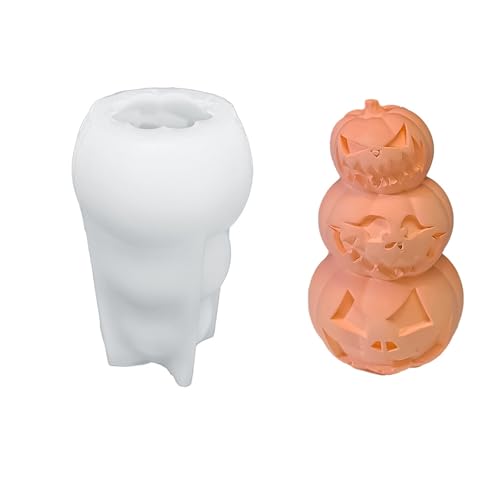 3D-Kürbis-Silikonform-Set – Halloween-Kerzenformen für selbstgemachte gruselige Geister, Wachs, Aromatherapie-Seife und Gips-Dekor – leicht zu lösender Bastelset, 5-teilig, drei Kürbisse 3D-Kürbis-Silikonform-Set – Halloween-Kerzenformen für selbstgemachte gruselige Geister, Wachs, Aromatherapie-Seife und Gips-Dekor – leicht zu lösender Bastelset, 5-teilig, drei Kürbisse von PKRANZYHKAL