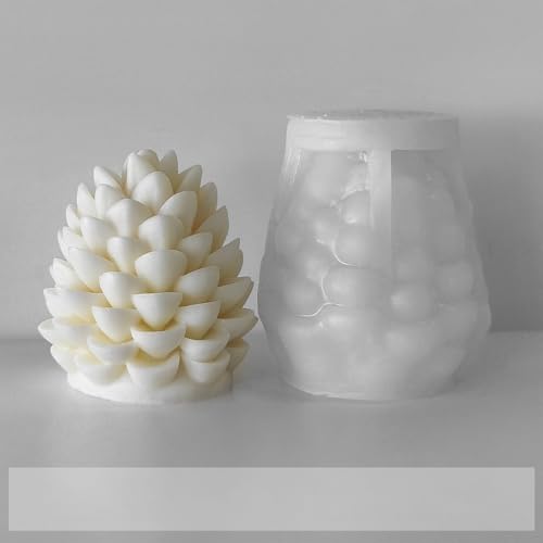 Tannenzapfen-Silikon-Kerzenform-Set – DIY Weihnachtskerzenformen zur Kerzenherstellung, wiederverwendbare Feiertags-Bastelsets für Wachs, Harz, Seife (Moldes para Velas), 3 Stück, F088 von PKRANZYHKAL